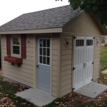 Extra service door, 1' soffits all sides of shed